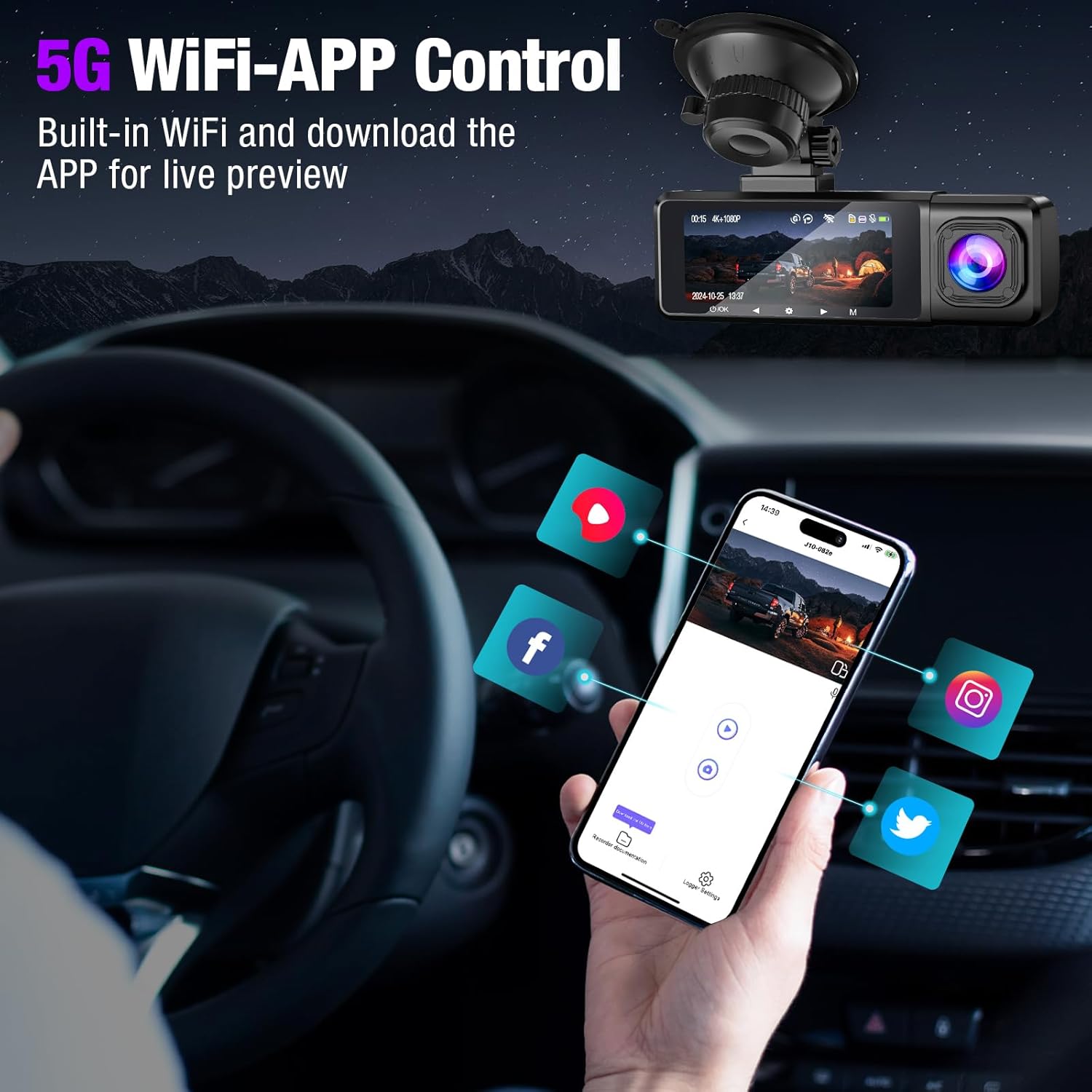Tuisau 3 Channel 4K Dash Cam Front Inside Rear View
Tuisau 4K WiFi Dash Camera with Night Vision
Tuisau Triple Dash Cam with Parking Mode and G-Sensor
Tuisau Dash Cam with 64GB Card Front and Rear Recording
Tuisau 4K Car Camera with 5GHz WiFi and APP Control
Tuisau Triple Lens Dash Cam 4K/2.5K+1080P+1080P
Tuisau Front and Rear Dash Cam for Cars Night Vision
Tuisau J10 3 Channel Dash Camera with Loop Recording